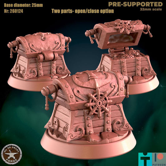 Sailor Treasure Chest - 32mm Scale - Unpainted Miniature