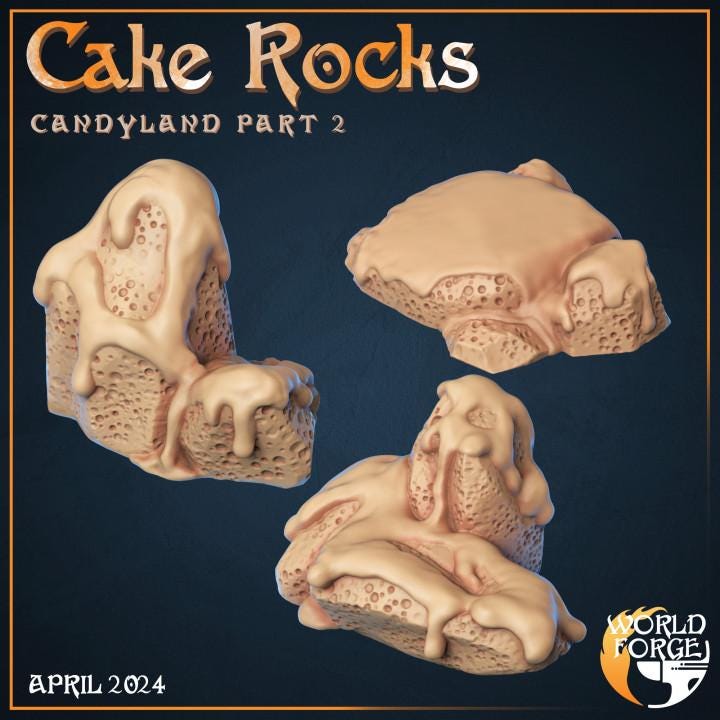 Cake Rocks - Candyland Collection - Unpainted Miniature