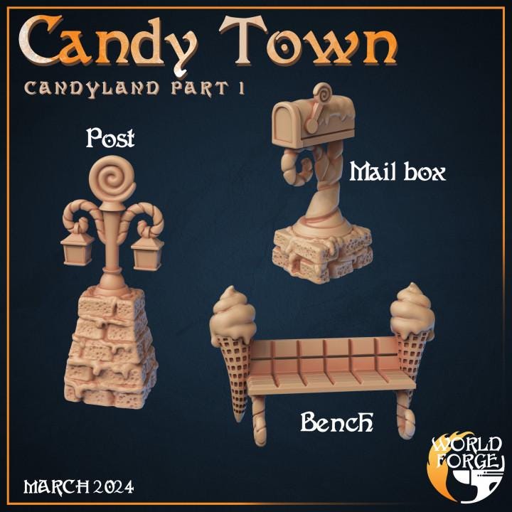 Candy Town Terrain - Candyland Collection - Unpainted Miniature