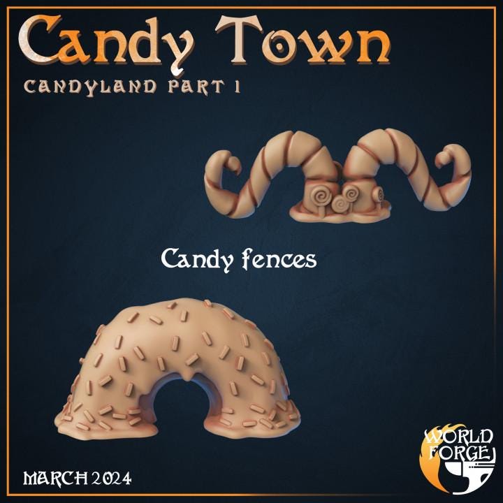 Candy Town Fences - Candyland Collection - Unpainted Miniature