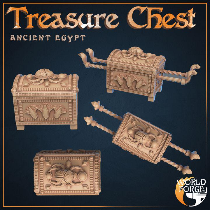 Treasure Chests - Ancient Egypt - 32mm Scale - Unpainted Miniature