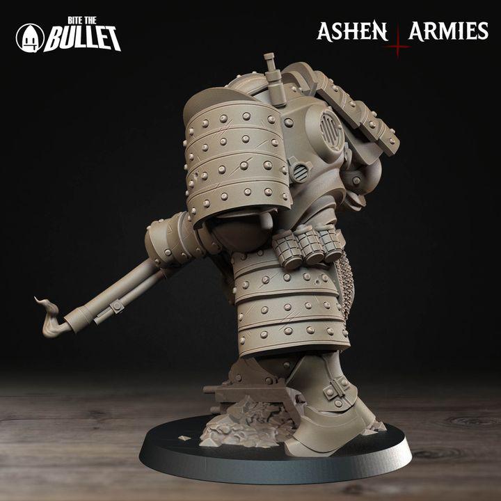 Heavy Infantry with Shotgun, Holy Shogunate - Bullet Crusade - Unpainted Miniature