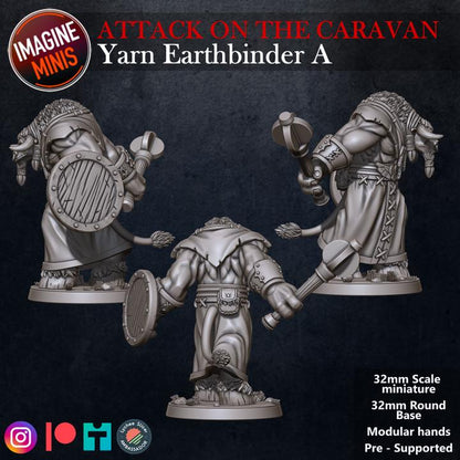 Minotaur Shaman, Yarn Earthbinder - Attack on the Caravan Set - Unpainted Miniature