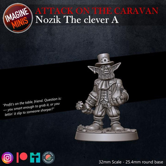 Goblin Merchant, Nozik the Clever - 32mm Scale - Unpainted Miniature
