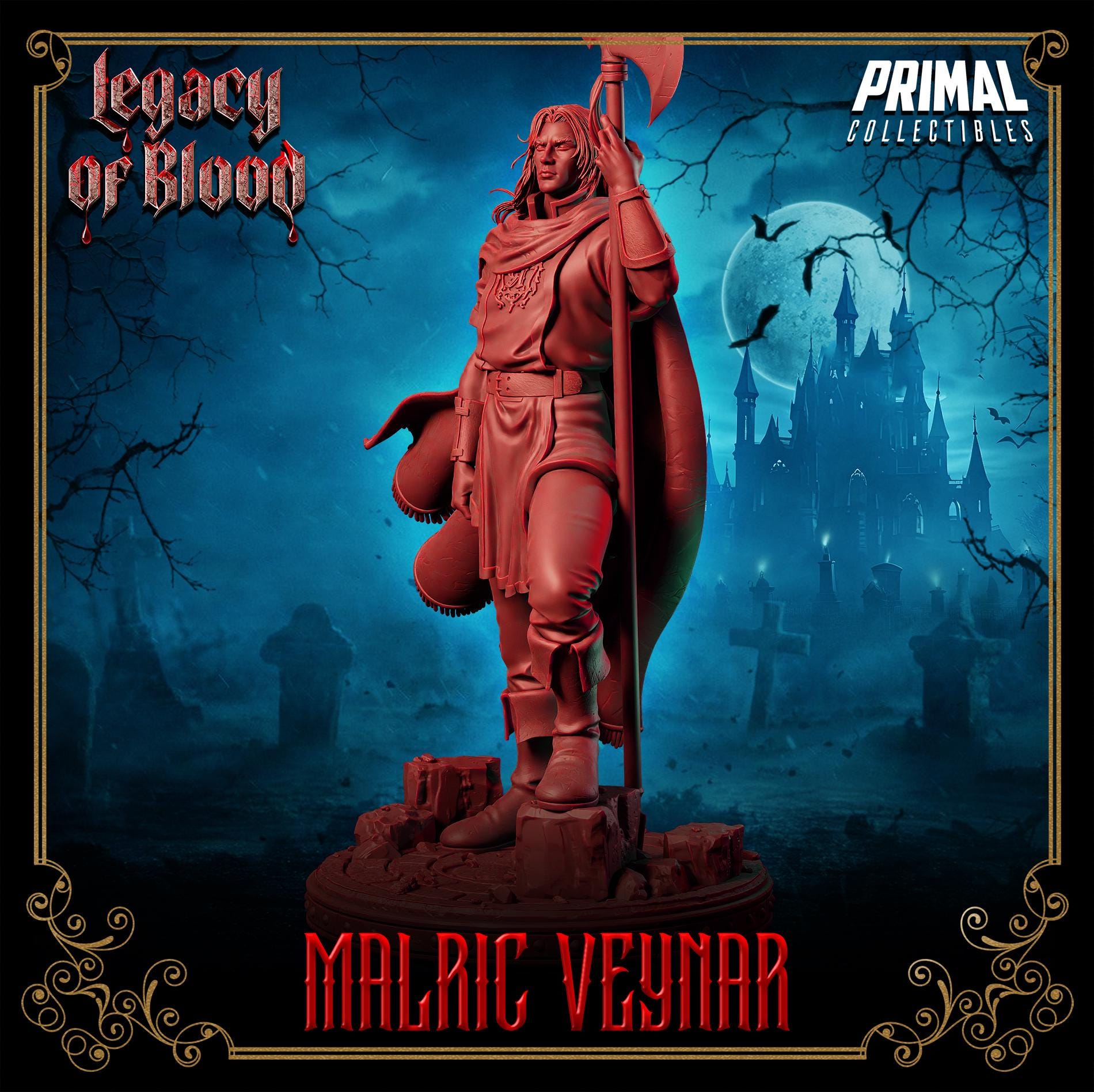 Human Cleric, Malric Veynar, Legacy of Blood - Unpainted Miniature