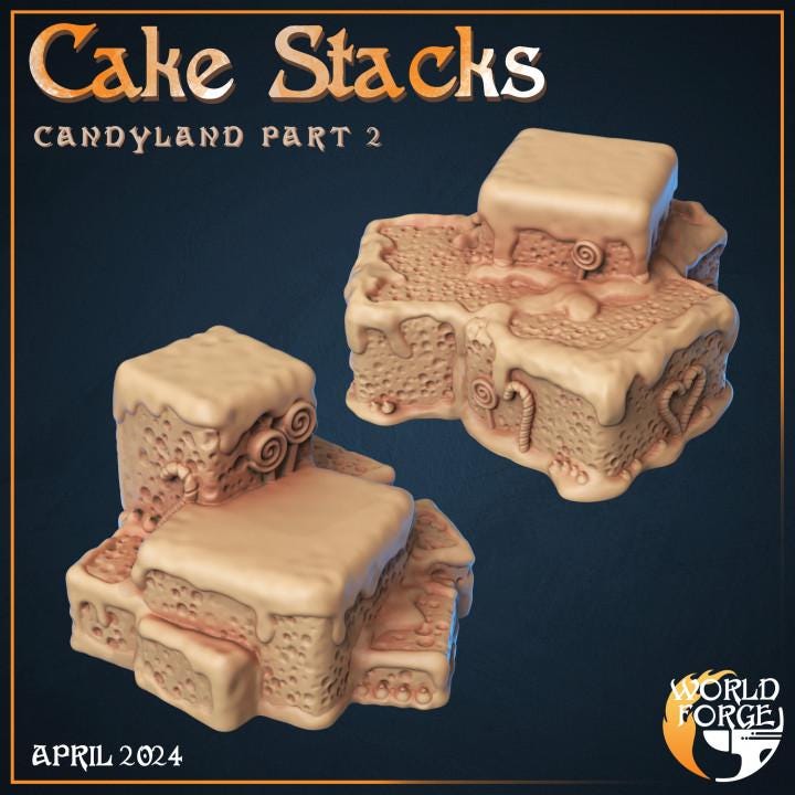 Cake Stacks - Candyland Collection - Unpainted Miniature