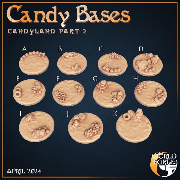 Candy Bases - Candyland Collection - Unpainted Miniature