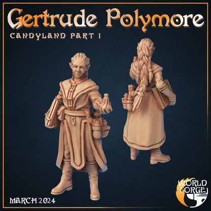Gertrude Polymore, Elf Wizard - Candyland Collection - Unpainted Miniature