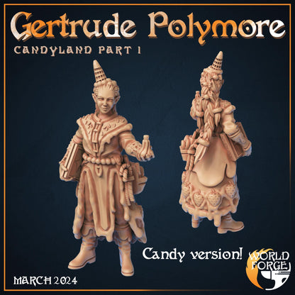 Gertrude Polymore, Elf Wizard - Candyland Collection - Unpainted Miniature