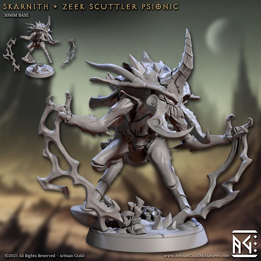 Skarnith, Zeek Scuttler Psionic - Unpainted Miniature