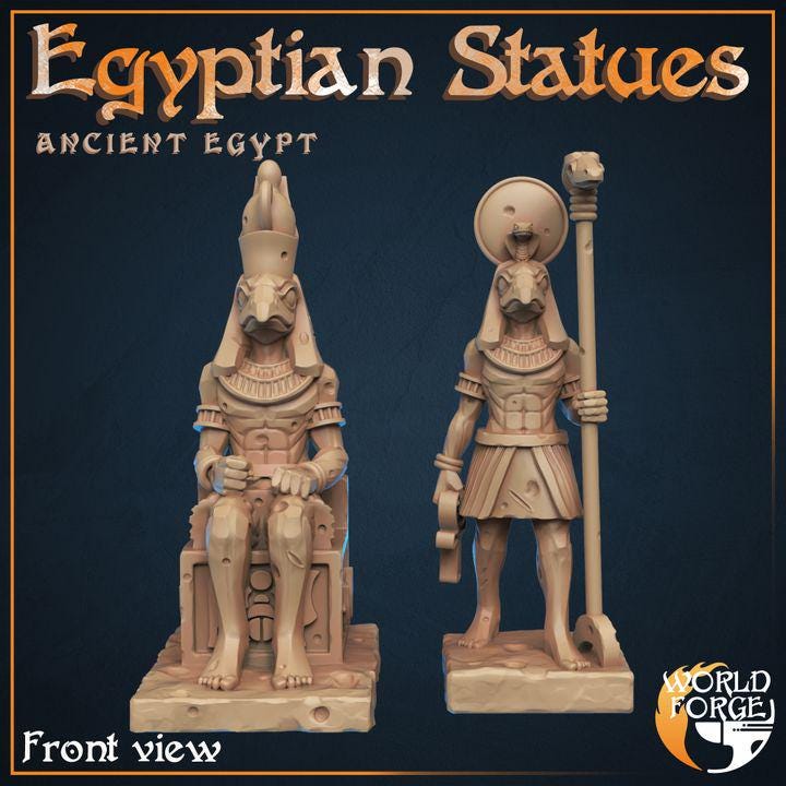 Statues - Ancient Egypt - 32mm Scale - Unpainted Miniature