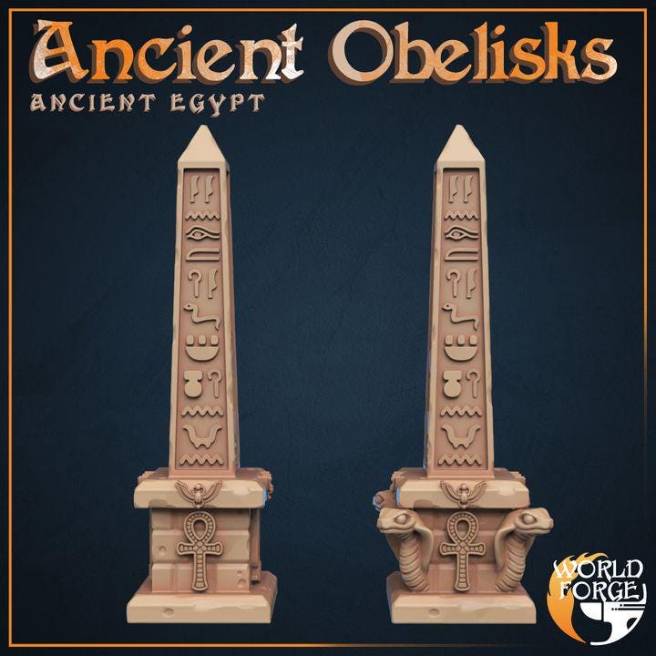 Obelisks - Ancient Egypt - 32mm Scale - Unpainted Miniature