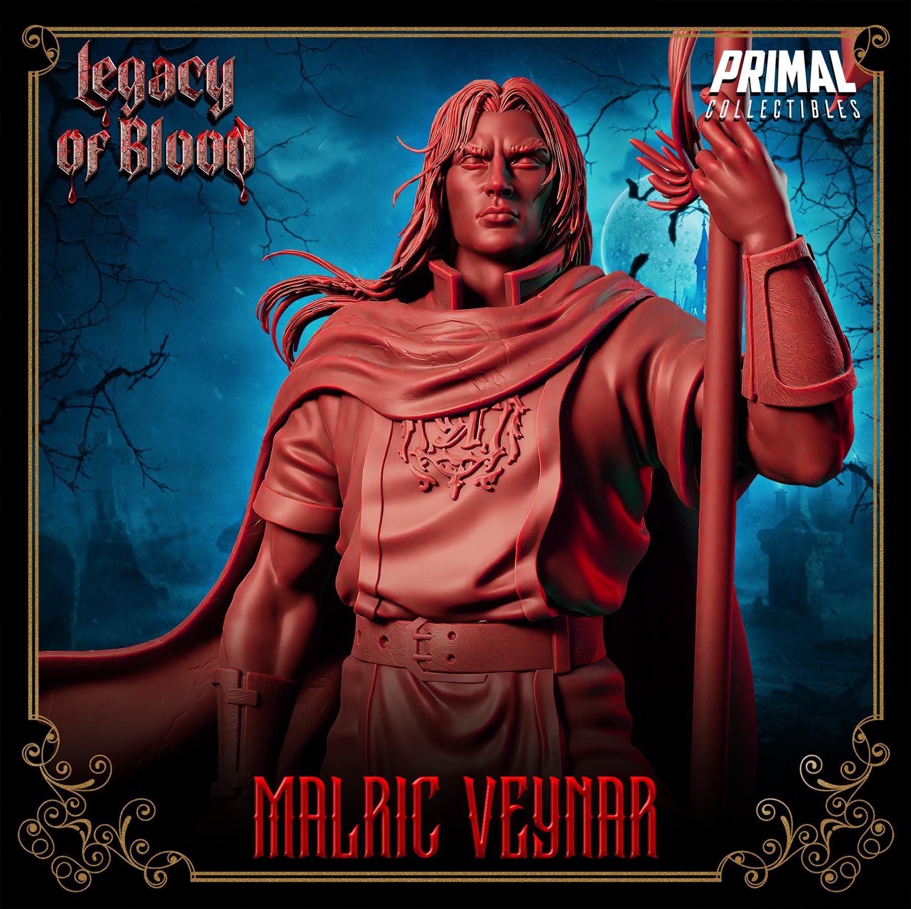 Human Cleric, Malric Veynar, Legacy of Blood - Unpainted Miniature