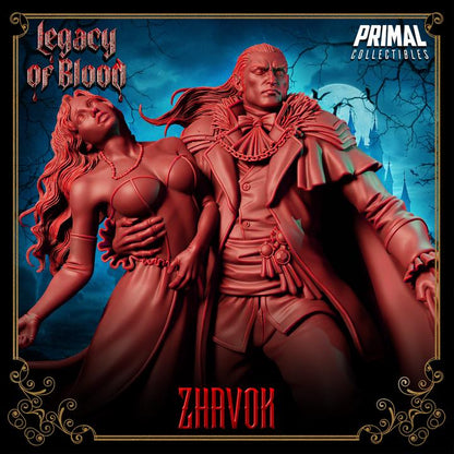 Vampire Lord with Maiden, Zhavok, Legacy of Blood - Unpainted Miniature