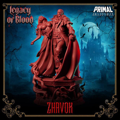 Vampire Lord with Maiden, Zhavok, Legacy of Blood - Unpainted Miniature