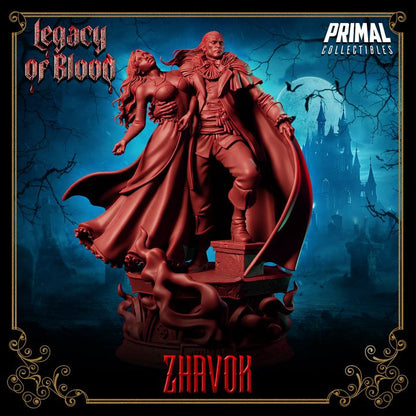 Vampire Lord with Maiden, Zhavok, Legacy of Blood - Unpainted Miniature