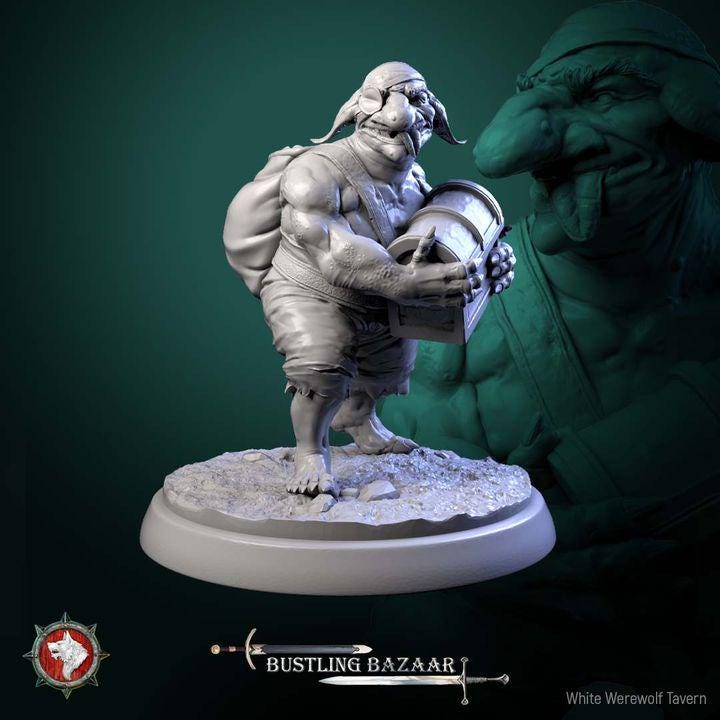 Loot Goblins - Bustling Bazaar - 32mm Scale - Unpainted Miniature