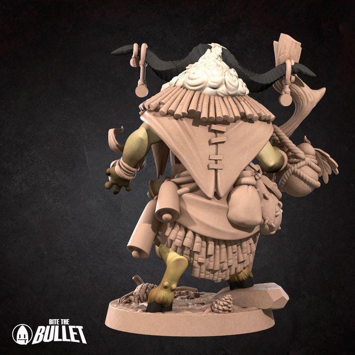 Goatfolk Vendor - Forest Village Set - Unpainted Miniature