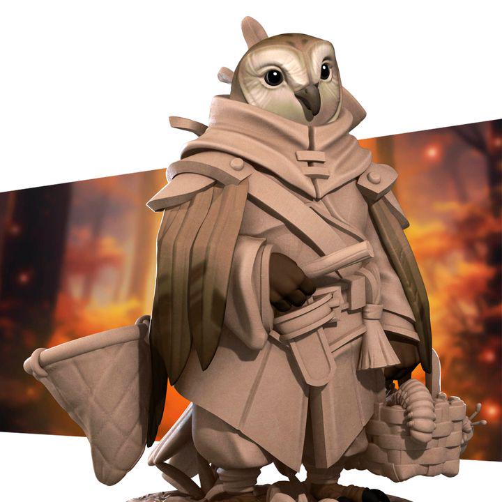 Owlfolk Gatherer - Forest Village Set - Unpainted Miniature