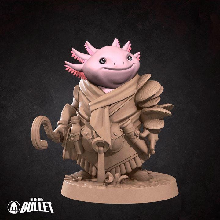 Axolotl Shepherd - Forest Village Set - Unpainted Miniature
