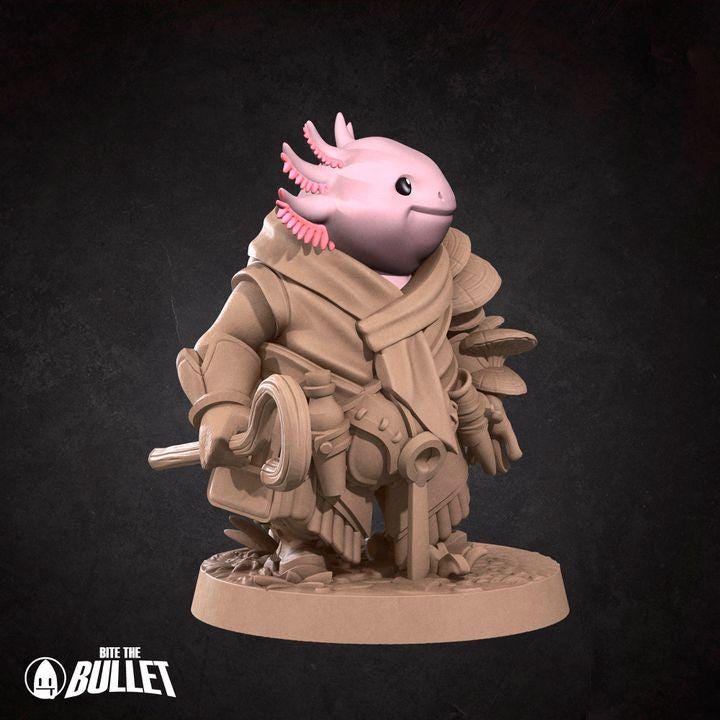 Axolotl Shepherd - Forest Village Set - Unpainted Miniature