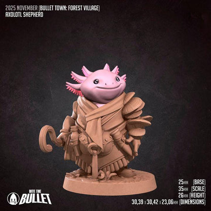 Axolotl Shepherd - Forest Village Set - Unpainted Miniature