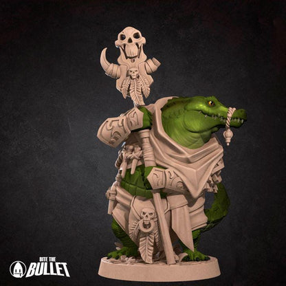 Crocodilian Warden - Forest Village Set - Unpainted Miniature
