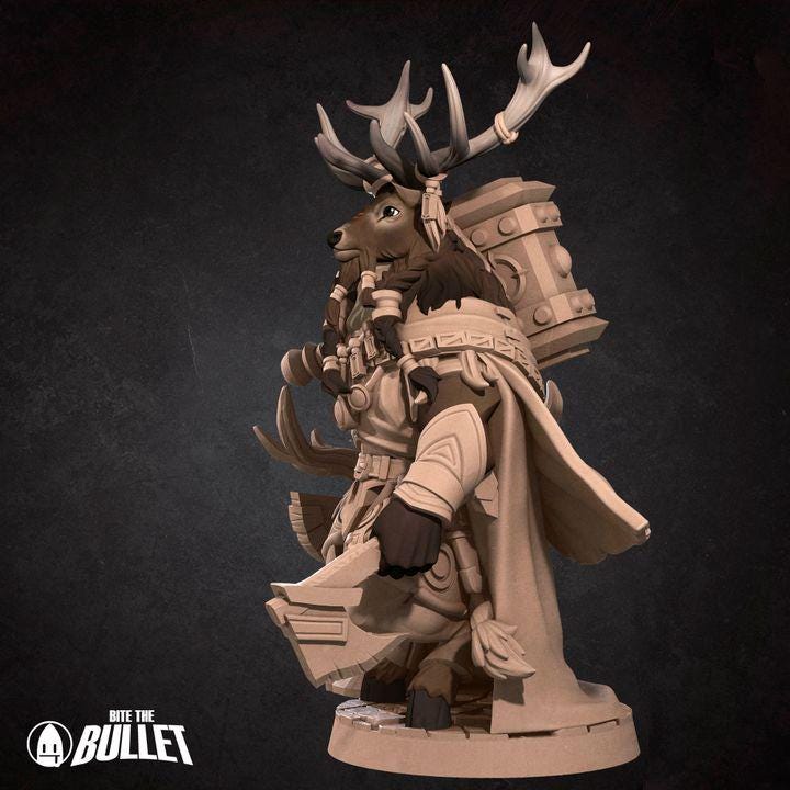 Deerfolk Shaman - Forest Village Set - Unpainted Miniature