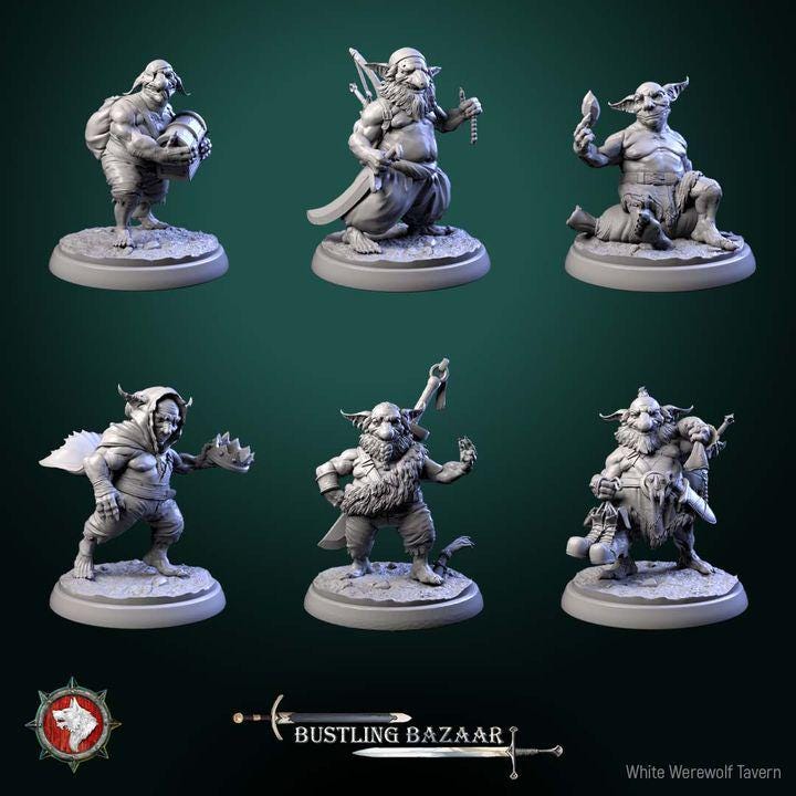 Loot Goblins - Bustling Bazaar - 32mm Scale - Unpainted Miniature