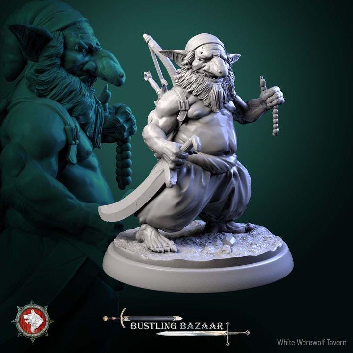 Loot Goblins - Bustling Bazaar - 32mm Scale - Unpainted Miniature