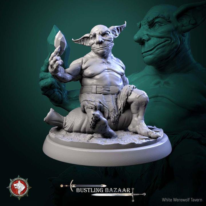 Loot Goblins - Bustling Bazaar - 32mm Scale - Unpainted Miniature