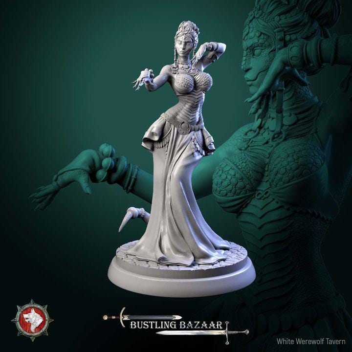 Scaled Dancers - Bustling Bazaar- Unpainted Miniature