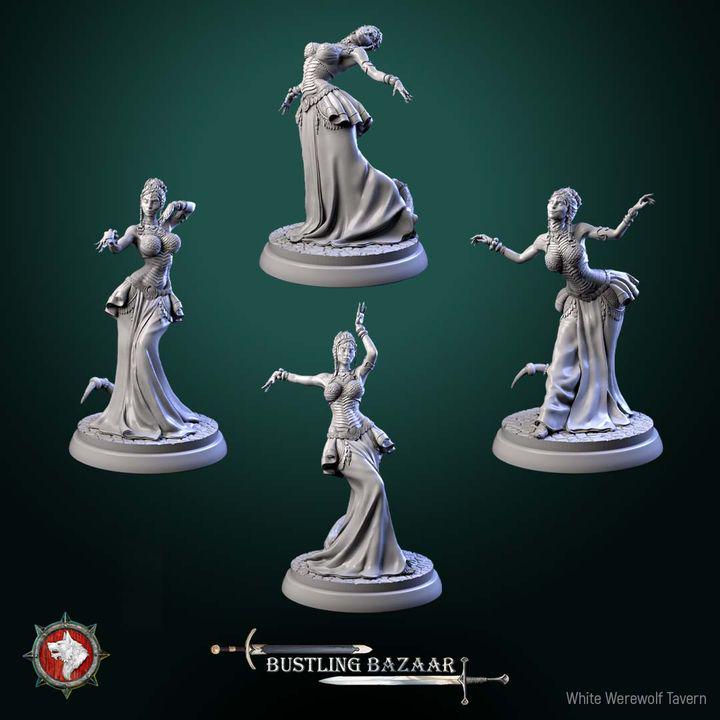 Scaled Dancers - Bustling Bazaar- Unpainted Miniature