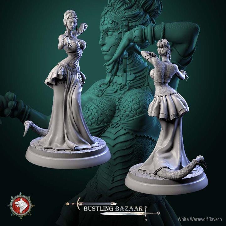 Scaled Dancers - Bustling Bazaar- Unpainted Miniature