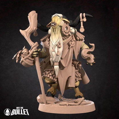 Goatfolk Vendor - Forest Village Set - Unpainted Miniature