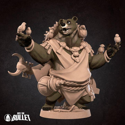 Bearfolk Bard - Forest Village Set - Unpainted Miniature