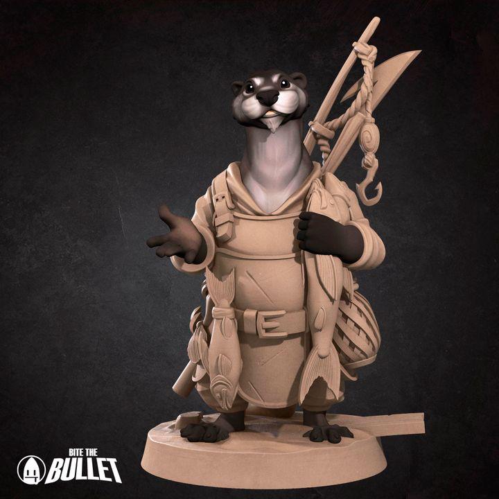 Otterfolk Fisherman - Forest Village Set - Unpainted Miniature
