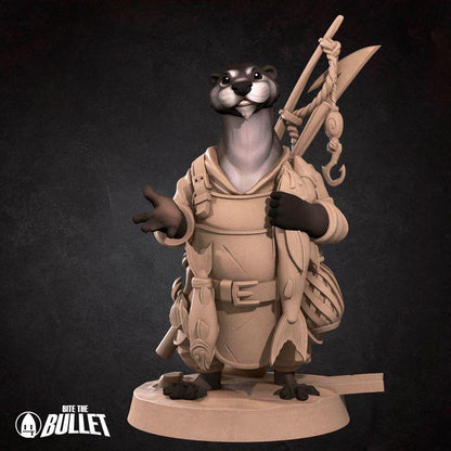 Otterfolk Fisherman - Forest Village Set - Unpainted Miniature