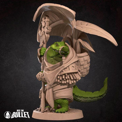 Crocodilian Warden - Forest Village Set - Unpainted Miniature