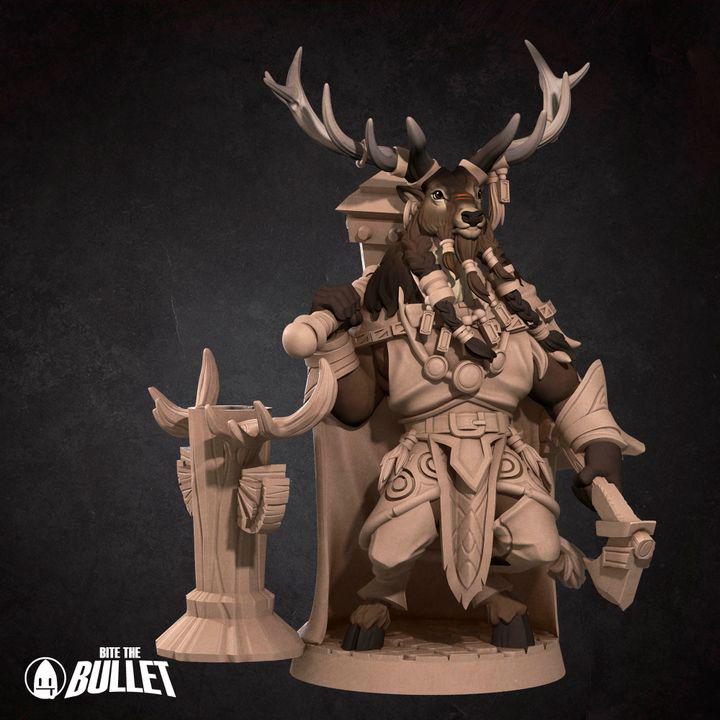 Deerfolk Shaman - Forest Village Set - Unpainted Miniature