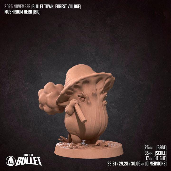 Myconid - Mushroom Herd - Unpainted Miniature