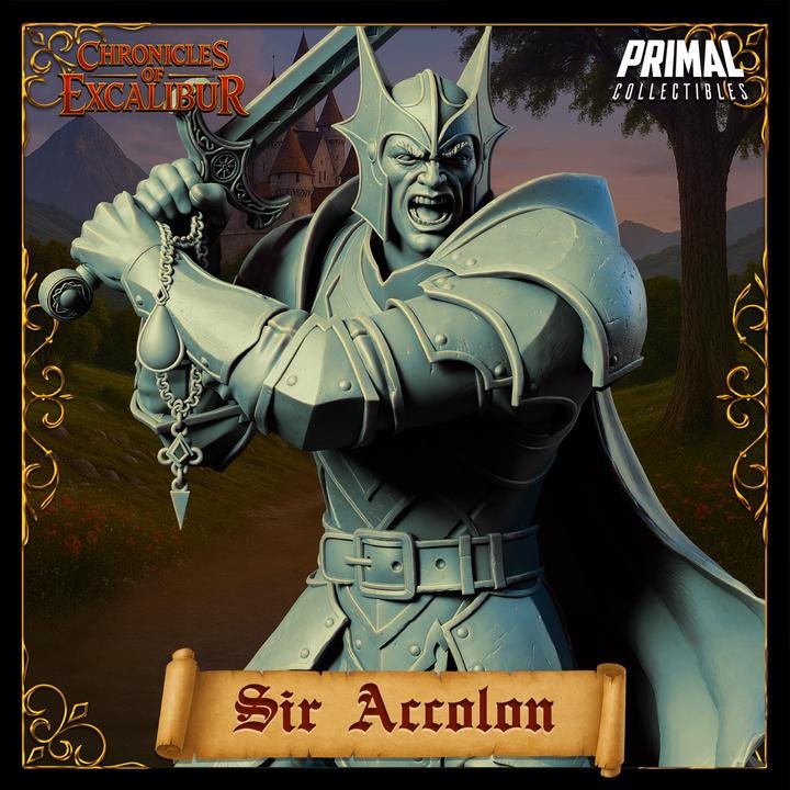 Evil Knight, Sir Accolon - Unpainted Miniature