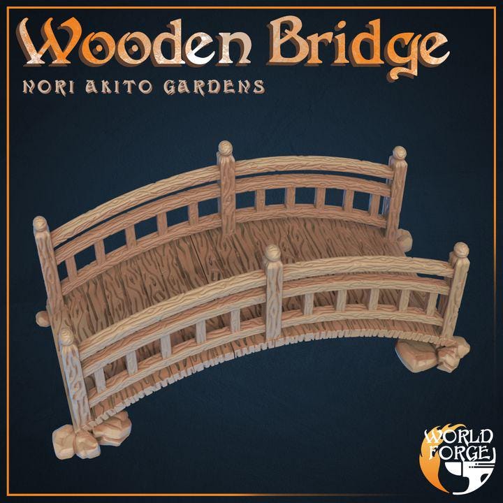 Wooden Bridge - Japanese Garden Set - Unpainted Miniature