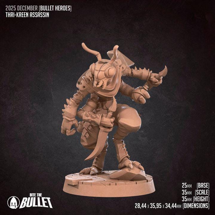Thrikreen Assassin - 32mm, 35mm Scale - Unpainted Miniature