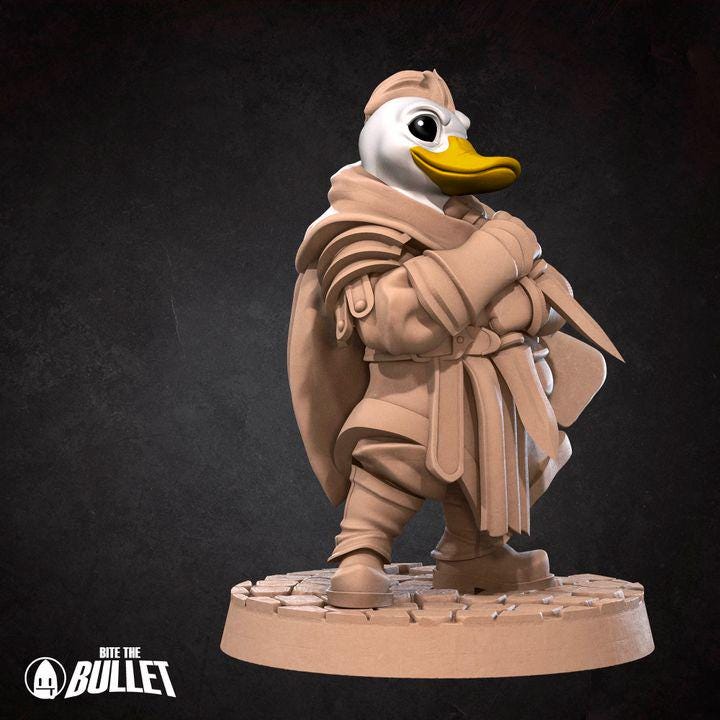 Duckfolk Rogue - 32mm, 35mm Scale - Unpainted Miniature