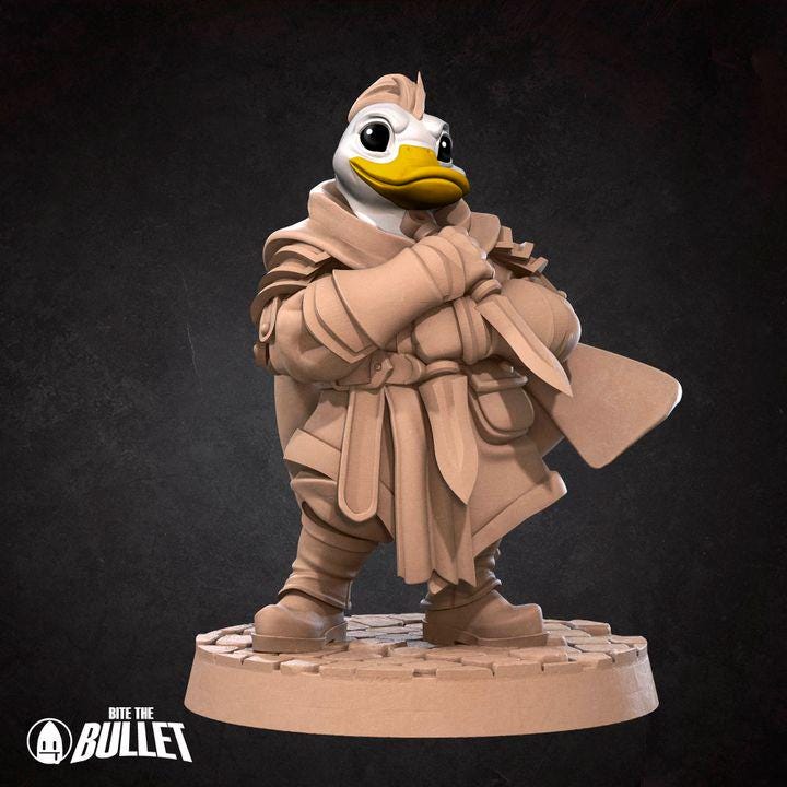Duckfolk Rogue - 32mm, 35mm Scale - Unpainted Miniature