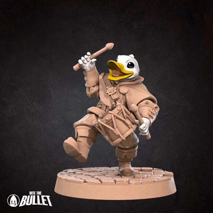 Duckfolk Bard - 32mm, 35mm Scale - Unpainted Miniature