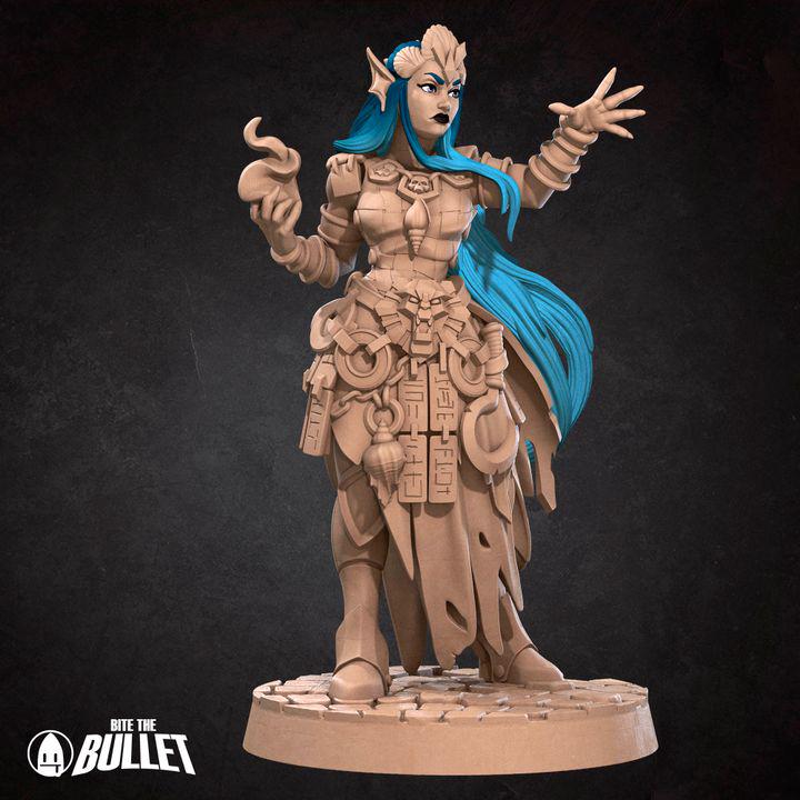 Triton Sorceress - 32mm, 35mm Scale - Unpainted Miniature
