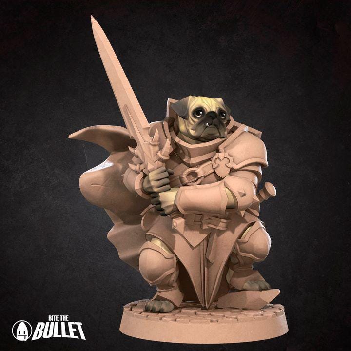 Dogfolk Warrior - 32mm, 35mm Scale - Unpainted Miniature