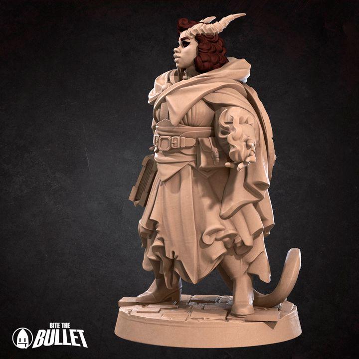Female Tiefling Cleric - Unpainted Miniature